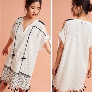 Anthropologie white eyelet  cotton dress NWT